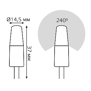 Лампа Gauss Elementary G4 12V 3W 210lm 4100K силикон LED 1/20/200