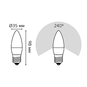 Лампа Gauss Elementary Свеча 6W 420lm 3000K Е27 LED 1/10/100