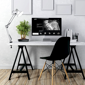 Светильник настольный Gauss модель GTL001 60W 220-240V E27 белый струбцина 1/16