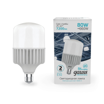 Лампа Gauss Elementary T140 80W 7200lm 4000K E40 LED 1/8 Лампа Gauss Elementary T140 80W 7200lm 4000K E40 LED 1/8