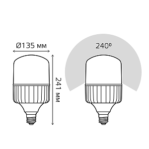 Лампа Gauss Elementary T140 80W 7200lm 6500K E40 LED 1/8