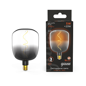 Лампа Gauss Filament V140 5W 200lm 1800К Е27 black-clear flexible LED 1/6