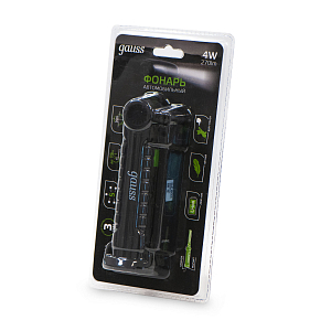 Фонарь автомобильный Gauss модель GFL803 4W 270Lm Li-ion 2000mAh LED 1/10/80