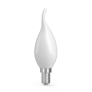 Лампа Gauss Basic Filament Свеча на ветру 4,5W 380lm 2700К Е14 milky  LED 1/10/50