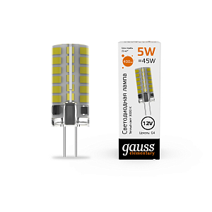 Лампа Gauss Elementary G4 12V 5W 400lm 3000K силикон LED 1/20/200