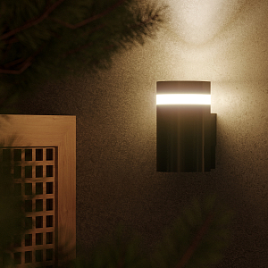 Светильник садово-парковый Gauss Enigma настенный архитектурный, GU10, 100*105*155мм, 170-240V / 50Hz, 1xMax.50W, IP54 (1/18)