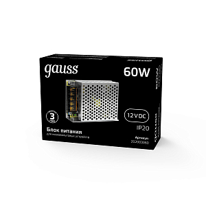Блок питания Gauss 60W 12V IP20 1/100