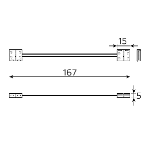 Набор коннекторов Gauss Basic для LED-ленты 3528/3014/2835 12V 8mm IP20 2 клипсы с проводом 1/850