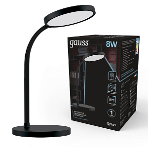 Светильник настольный Gauss Qplus модель GTL503 8W 500lm 4000K 170-265V черный диммируемый USB LED 1/12