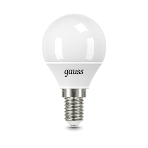 Лампа Gauss Шар 6.5W 550lm 6500K E14 LED 1/10/100