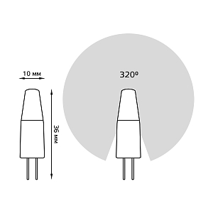 Лампа Gauss G4 12V 2W 200lm 4100K силикон LED 1/10/200