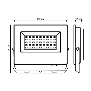 Прожектор светодиодный Gauss Elementary 30W 2700lm IP65 6500К ХАКИ 1/50
