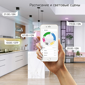 Лента Gauss Smart Home 16W 1400lm 3000-6000К 100-240V IP20 5м RGBW+изм.цвет.темп.+дим/ LED 1/20