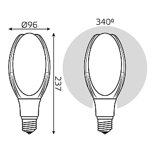 Лампа Gauss Basic BT100 AC180-240V 30W 2950lm 6500K E40 LED 1/20