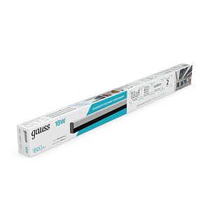 Св-к светодиодный матовый Gauss IP40 590x60x36мм 18W 1800Лм 4000K Shop Lighting черный 1/20