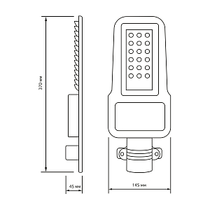 Светильник Уличный Gauss LED Qplus G2 IP65 368x136x92 30W 3600lm 5000K 175-265V КСС Ш 1/4