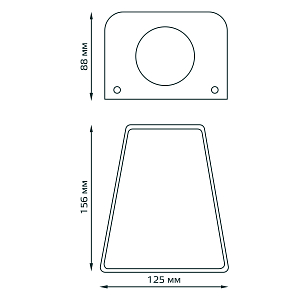 Светильник садово-парковый Gauss Sigma настенный архитектурный, GU10, 125*88*156mm, 170-240V / 50Hz, 1xMax.35W, IP54 (1/30)