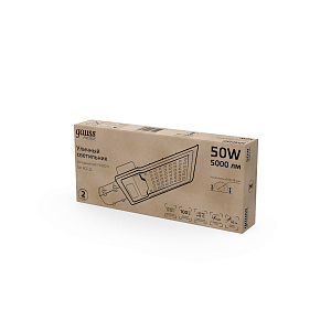 Светильник Уличный Gauss LED Avenue IP65 355*155*57 50W 5000lm 5000K 190-250V КСС "Д" 1/10