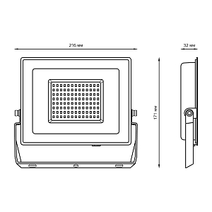Прожектор светодиодный Gauss Elementary 100W 8500lm IP65 6500К ПРОМО G3 черный LED 1/4
