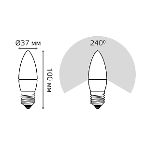 Лампа Gauss Elementary Свеча 6W 450lm 4100K Е27 LED 1/10/100