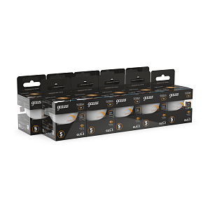 Лампа Gauss MR16 5W 500lm 3000K GU5.3 диммируемая LED 1/10/100