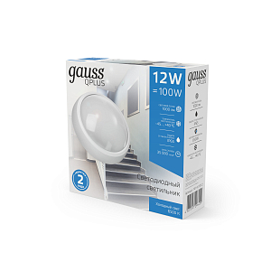 Св-к светодиодный Gauss IP65 D175*76 12W 1000lm 6500K 160-260V Qplus круглый 1/30
