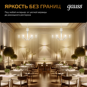 Лампа Gauss Filament Шар 7W 550lm 2700К Е14 LED 1/10/50