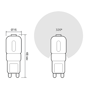 Лампа Gauss Elementary G9 AC220-240V 3W 240lm 4100K пластик LED 1/10/200