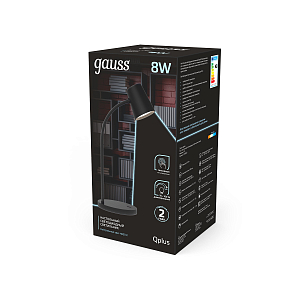 Светильник настольный Gauss Qplus модель GTL603 8W 600lm 4000K 170-265V черный диммируемый LED 1/8