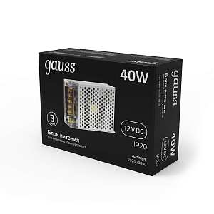 Блок питания Gauss 40W 12V IP20 1/100