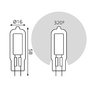Лампа Gauss G4 AC220-240V 4.5W 380lm 3000K стекло LED 1/10/200