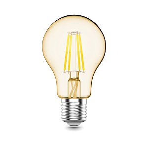 Лампа Gauss Basic Filament А60 4,5W 300lm 2200К Е27 golden LED 1/10/40