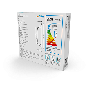 Светильник Gauss Elementary Downlight квадрат 20W 1700lm 4000K 170-260V IP20 170*26 белый LED 1/60
