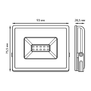 Прожектор светодиодный Gauss Elementary G2 10W 900lm IP65 6500К белый 1/60
