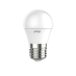 Лампа Gauss Basic Шар 5,5W 470lm 4000K E27 LED 1/10/100