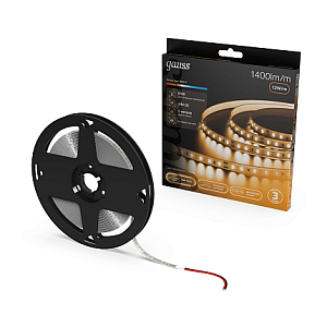 Лента Gauss LED 2835/120 24V 12W/m 1400lm/m 3000K 8mm IP65 5m 1/50