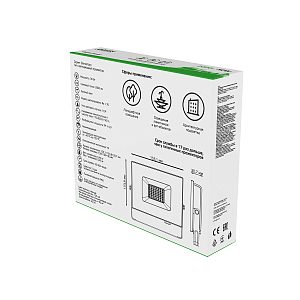 Прожектор Gauss Elementary 30W 2000lm зеленого свечения 175-265V IP65 черный LED 1/10