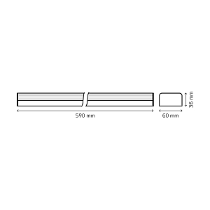 Св-к светодиодный матовый Gauss IP40 590x60x36мм 18W 1800Лм 4000K Shop Lighting черный 1/20