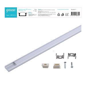 Профиль для ленты LED Gauss врезной гл 6mm - 2m 1/80