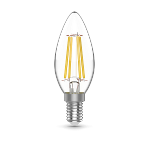 Лампа Gauss Basic Filament Свеча 5,5W 510lm 2700К Е14 LED (3 лампы в упаковке) 1/20