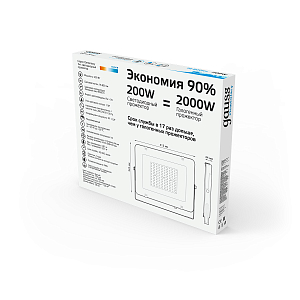 Прожектор Gauss Elementary 200W 16000lm 6500К IP65 черный LED 1/10