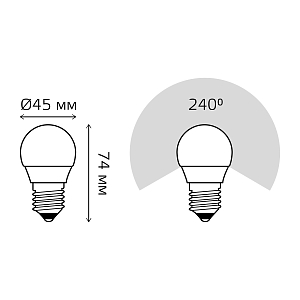 Лампа Gauss Elementary Шар 10W 750lm 6500K Е27 LED 1/10/100