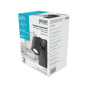 Светильник садово-парковый Gauss Sonata настенный архитектурный 35W, GU10, 175*90*130мм, 170-240V / 50Hz, IP54 (1/12)