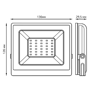 Прожектор светодиодный Gauss Elementary G2 30W 2700lm IP65 6500К белый 1/48