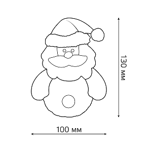 Светильник декоративная фигурка светодиодная "Дед Мороз" Gauss серия Holiday  0,1W, два цвета, 1/100