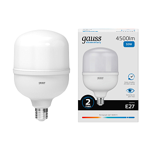Лампа Gauss Elementary T140 50W 4500lm 6500K E27 LED 1/8