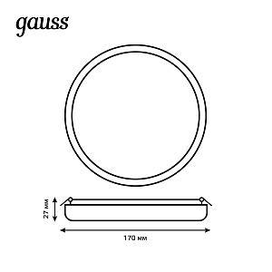 Светильник Gauss Frameless круг 24W 2400lm 4000K 85-265V IP20 монтаж Ø155 170*27мм LED 1/30