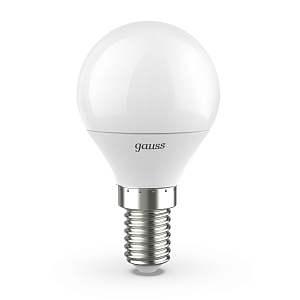 Лампа Gauss Шар 6.5W 520lm 3000K E14 LED 1/10/100