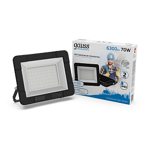 Прожектор светодиодный Gauss Elementary G3 70W 6300lm IP65 6500К черный 1/16