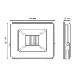 Прожектор светодиодный Gauss Elementary 50W 4250lm IP65 6500К ПРОМО G2  черный 1/48